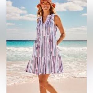 Mykonos Gauze Stripe Coverup Dress